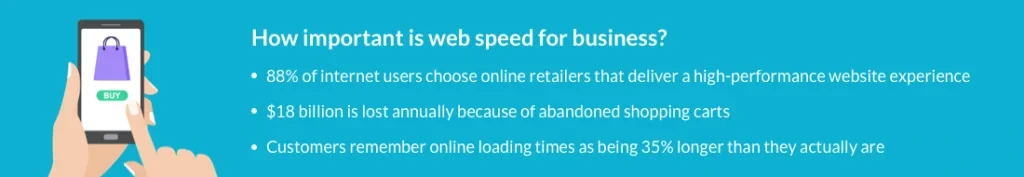 Demographic explaining how web speed is important for business